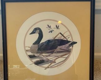 # 90	$11.75  was $47.00   Rod Lawrence Signed 1984 limited edition Ducks Unlimited picture 	
