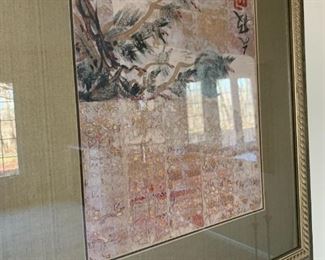 #103	$22 was $44.00    Framed and signed Asian print            
29"H x 43"W	
