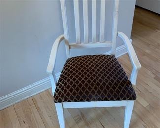 #138 $11 was $44 sturdy wood side chair. has some wear. spot on seat also.