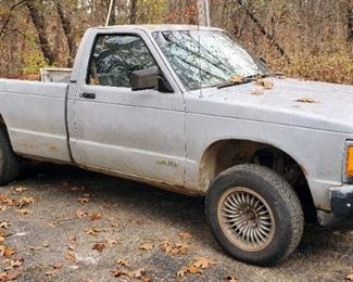 1991 Chevrolet S10 Pickup Truck, VIN # 1GCDT14Z3M8285050, Mileage Showing On Odometer 169,865, Missouri Title