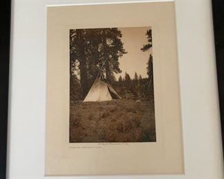 $250    Edward Curtis 'Author's Temporary Camp', 8'' x 6'' plate, 17 1/4'' x 14 1/2'' framed