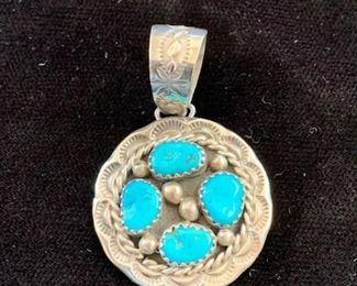 $45 sterling and turquoise pendant