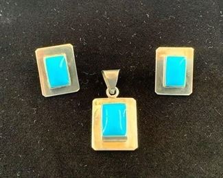$80 (now $40) Vintage Taxco sterling pendant and earring set