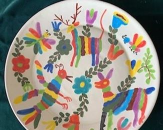$50 Talavera animals 15" round platter
