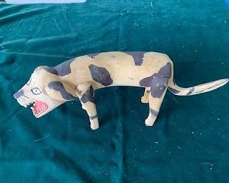 $225 Felipe Archuleta spotted dog, 12" long, 5" tall