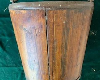 $50 (now $25) Vintage wood and metal Japanese water pail, 10"