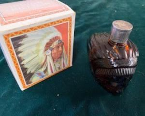 $45 (now $25)  Douglas Magnus made a custom sterling cap for this vintage Avon Indian Chief perfume with original box 