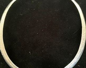 $40   Carlton Gamon (Navajo) etched sterling choker, 2.0 oz