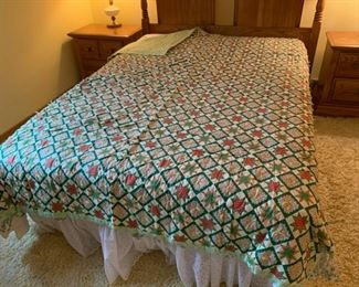 $80.00..............Finished Hand Tied Quilt Flannel Back 71" x 87" (461)