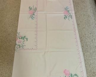$30.00..................Hand Stitched Tablecloth 86" x 58" (P469)