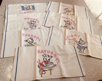 HALF OFF!  $20.00 NOW, WAS $40.00..................Vintage Hand Embroidered Towels (P344)