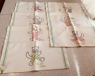 HALF OFF!  $20.00 NOW, WAS $40.00..................Vintage Hand Embroidered Towels (P340)