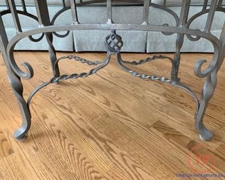 Cast Iron Base Glass Top Coffee Table