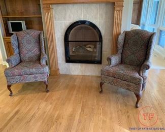 Contemporary Sitting Wingback Chairs by LANE