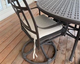 Cast Aluminum Outdoor Patio Set with 4 Chairs, 2 Oversized Chairs, Bench, and Side Table