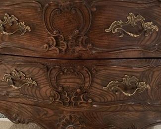 Decorative Carved HENREDON Side Table with Two Drawers