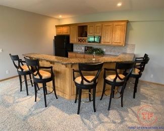 Shield Back Barstool by CENTURY Furniture with Leather Seat