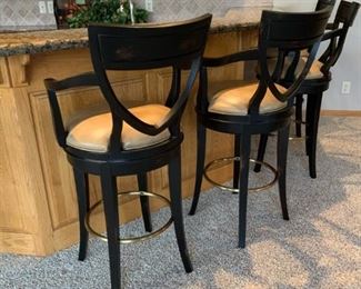 Shield Back Barstool by CENTURY Furniture with Leather Seat