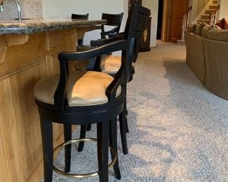 Shield Back Barstool by CENTURY Furniture with Leather Seat