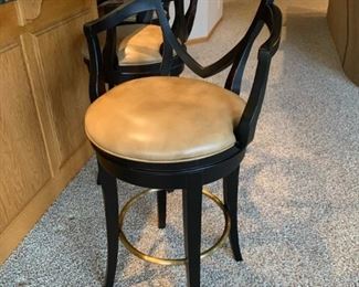 Shield Back Barstool by CENTURY Furniture with Leather Seat