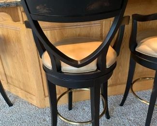 Shield Back Barstool by CENTURY Furniture with Leather Seat