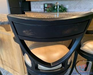 Shield Back Barstool by CENTURY Furniture with Leather Seat