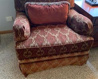 Oversized Sitting Chairs by CENTURY with Wood Cabinet Side Table by BOB TIMBERLAKE for Lexington