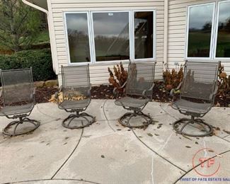 Set of 4 - Wrought Iron Rocker Swivel Chairs