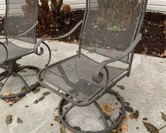 Set of 4 - Wrought Iron Rocker Swivel Chairs