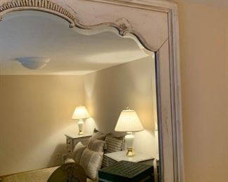 Contemporary Distressed Wood Framed Mirror