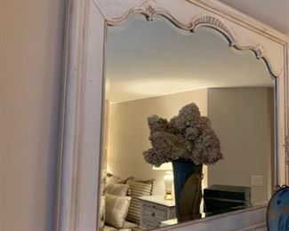 Contemporary Distressed Wood Framed Mirror