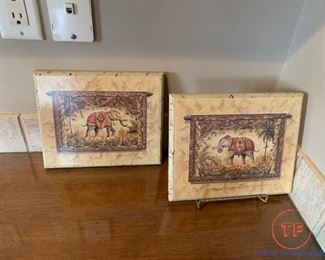 PAIR - Paragon Elephant Tile Art