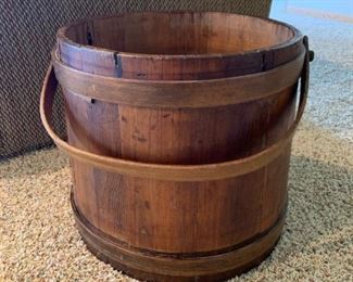 Large Antique Wooden Sugar Pail