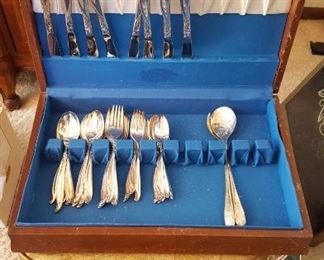 Silver-plated flatware set $95 