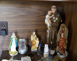 Several plaster religious statuary $3 & up