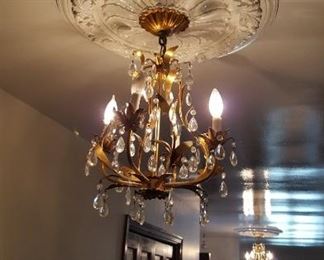 Vintage crystal chandeliers one of two at $95 each