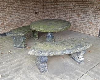 Cement outdoor patio furniture $50