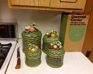 1970s retro kitchen canister set $20