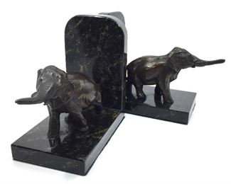 Bronze Elephant Bookends 