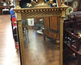 Gilt Mirror with Carved Eagle 