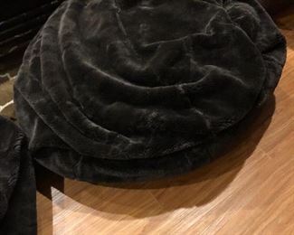 PAIR OF VELVET POTTERY BARN BEAN BAG CHAIRS, $50 EACH