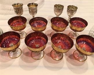 CRANBERRY GLASS TRIMMED IN GOLD, $40