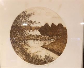 ETCHING, ENCAMPMENT 1978, BY: DONNA ALDRIDGE