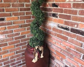 TALL POT WITH TOPIARY TREE, $65.