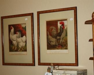 antique Rooster Prints