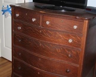 antique Tiger oak highboy dresser