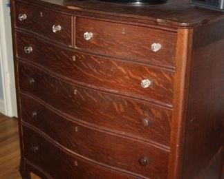 antique Tiger oak highboy dresser