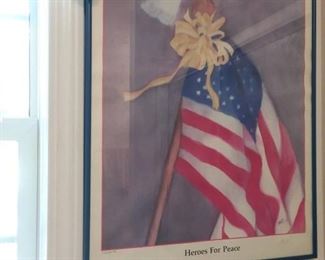 “Heroes for Peace” signed print by local artist, Marion Ball Freerks (1950 - 2015)