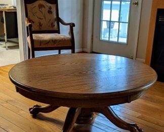 Oak clawfoot coffee table
