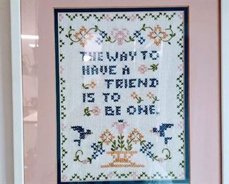 Framed cross stitch